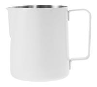 GRADENEVE Pichet à Lait Multi-fonction Bec Incliné en Acier Inoxydable Blanc pour Mousser le Lait et Préparer Café Latte Art Minimaliste et Simple