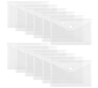 GRADENEVE Pochette Porte Documents A5 en Pvc Transparent Lot de 12 Pièces Fermeture à Bouton-pression pour Protéger Contrats et Certificats Bureau L'école