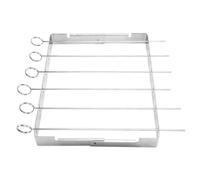 GRADENEVE Support à Brochettes en Acier Inoxydable Accessoires Pratiques Pliable Set Compact 1 Pièce pour Barbecue en Extérieur