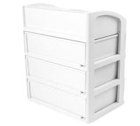 GRADENEVE Valise de Salle de Bain en Plastique Blanc Trois Tiroirs Amovibles, Étui de Rangement pour Maquillage à Design Facile à Nettoyer, pour Bureau et Artisanat