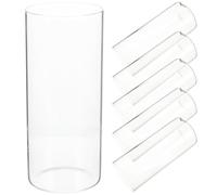 GRADENEVE Vases Cylindriques Design Simple et Élégant pour Fleurs et Bougies Flottantes Lot de 6 en Verre Borosilicate Transparent pour Bureau et Salon