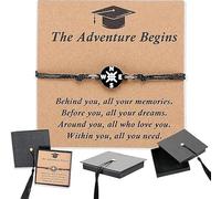 Graduation Félicitations Boîtes Cadeau, Bracelet Boussole, Baccalauréat 2026 Cadeaux, Graduation Cap Boîtes Cadeau, Boîte à Chapeau de Graduations, Coffret Cadeaux Chapeau Graduations (Noir A)