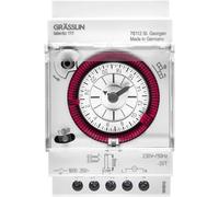 Grässlin 01.28.1001.1 TALENTO 111 SK - Minuterie analogique de grande taille avec programme journalier, montage sur rail DIN, avec borne à vis