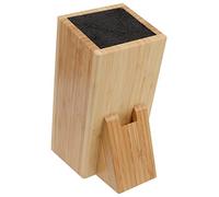 GRÄWE bloc universel de couteaux en bambou avec insert en soie et fente pour ciseaux, angulaire, 24 × 11 × 17 cm, sans couteaux