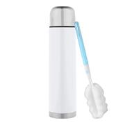 GRÄWE bouteille isolante, acier inoxydable, 1 l, bouteille isolante pour la route avec gobelet, anti-fuite, lavable au lave-vaisselle, blanc