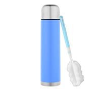 GRÄWE Bouteille isotherme, en acier inoxydable, 1 l, bouteille isotherme pour les déplacements avec gobelet, anti-fuite, passe au lave-vaisselle, bleu clair