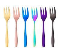 GRÄWE Fourchettes à dessert, série Königstein, 6 pièces, set de petites fourchettes, fourchettes à fruits, à gâteaux et amuse-bouche, acier inoxydable, multicolore, lavable au lave-vaisselle