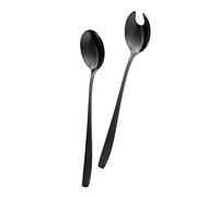 GRÄWE Königstein Ensemble de 2 couverts à salade en acier inoxydable 18/0 chromé poli Passe au lave-vaisselle Cuillère de service au design intemporel Noir
