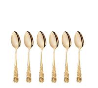 Gräwe Lot de 6 cuillères à café en acier inoxydable série décor rose doré