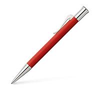 Graf von Faber-Castell 145266 - Stylo à bille twist Guilloche India Red | Corps en résine précieuse guillochée avec des éléments métalliques rhodiés et une mine grande capacité indélébile