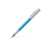 Graf von Faber-Castell 145280 - Stylo plume Guilloche Gulf Blue M | Corps en résine précieuse guilloché avec plume en or 18 carats et éléments métalliques rhodiés