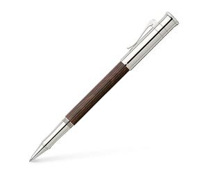 Graf von Faber-Castell - Stylo à bille roulante Classic Grenadille | Corps en bois de grenadille avec des éléments métalliques platinés et une encre noire à séchage rapide