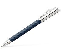 Graf von Faber-Castell - Stylo à bille roulante Tamitio bleu nuit | Encre noire à séchage rapide et corps en métal cannelé