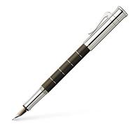Graf von Faber-Castell - Stylo plume Classic Anello Grenadill M | Corps en bois de grenadille avec bagues platinées et plume bicolore en or 18 carats