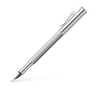 Graf von Faber-Castell - Stylo plume Guilloche rhodié B | Corps en métal guilloché avec plume en or 18 carats et éléments métalliques rhodiés