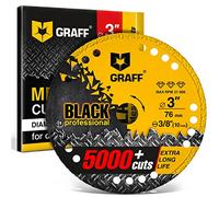 GRAFF Black Cut Off Wheels Disque de découpe diamant en métal pour meuleuse à matrice Arbre de 9,5 mm - 60 fois plus longue