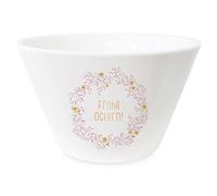 Grafik-Werkstatt Bol à céréales de Pâques avec 100% or véritable en porcelaine | Joyeuses Pâques | (volume) | Motif lapins multicolores, blanc