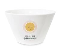 Grafik-Werkstatt Bol à céréales en porcelaine avec or véritable - Inscription en allemand « Gute Laune »