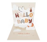 Grafik-Werkstatt Mini carte pop-up Pretty | tridimensionnelle | Naissance | Bonjour bébé