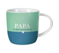 Grafik Werkstatt Tasse à café, 300 ml, en porcelaine, avec inscription « Papa du bist greartig »