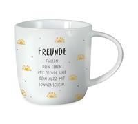 Grafik-Werkstatt Tasse à café avec inscription en allemand - 300 ml - Tasse en porcelaine - Motif amis