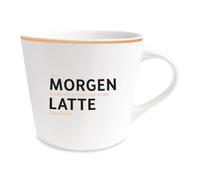 Grafik-Werkstatt Tasse à café avec or véritable - Tasse en porcelaine - 420 ml - Latte du matin
