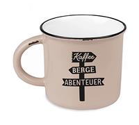 Grafik-Werkstatt Tasse à café vintage en céramique - À offrir - 400 ml - Pour café, montagne, aventures