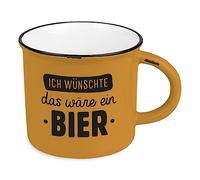 Grafik-Werkstatt Tasse à café vintage | Tasse en céramique à offrir | 400 ml | Ich wünschte das wäre ein Bier