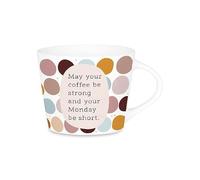Grafik-Werkstatt Tasse à expresso avec 100% or véritable | Tasse en porcelaine | 50 ml | Coffe Strong, Monday short, blanc