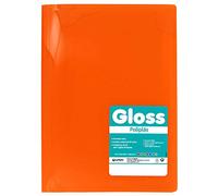 Grafoplás 1442552 - Classeur à pochettes en polypropylène souple - 40 pochettes en verre - Orange - Feuille de poly Gloss