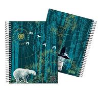 Grafoplás 16512650 Cahier A5 Couverture rigide, carré 5 x 5, Spirale, 5 bandes Color, Collection Nord Polar, Diverse, Certifié FSC