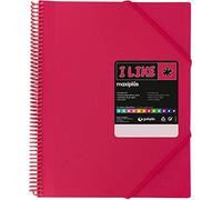 Grafoplás 39826254. Maxiplás Like Lot de 60 pochettes transparentes en spirale Rose fuchsia A4 Couverture en polypropylène rigide mat