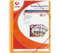 Grafoplás 39843052 Maxiplás Classeur à spirale, 30 pochettes transparentes, orange, 30,5 x 24 x 14 cm