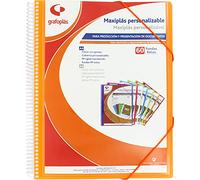 Grafoplás 39846052 Maxiplás Classeur à spirale personnalisable 60 pochettes Orange 30,8 x 24 x 22 cm