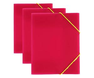 Grafoplás 4801554. Classeur A5, fuchsia, polypropylène, 3 rabats, Colorgraf (Lot de 3)