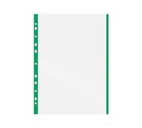 Grafoplás 5501020 Boîte de 100 pochettes transparentes multi-perforation A4 11 trous en polypropylène pour classeur à anneaux Vert
