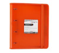 Grafoplás 88100052. Carpeblock 4 anneaux avec recharge et intercalaires, A4, orange, polypropylène ligné, Carpebook Multiline
