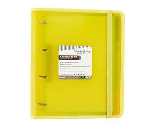 Grafoplás 88100060 Classeur 4 anneaux avec recharge et intercalaires, A4, jaune, polypropylène ligné, carpebook multiline