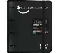 Grafoplás 88101810 Classeur 4 anneaux avec pièce de rechange A4 Noir polypropylène semi-rigide avec séparateurs