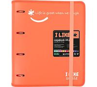 Grafoplás 88101884 Classeur à 4 anneaux découpés avec pièce de rechange A4, corail, polypropylène semi-rigide, avec séparateurs, carpebook Like