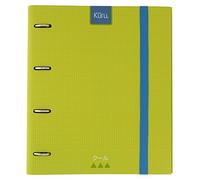Grafoplás 88102120-carpeta de Anneaux troqueladas Kuru avec enveloppe, A4, 4 registres et 100 feuilles de 90 g, couleur vert, toucher Extra Doux