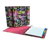 Grafoplás 88102617. Classeur 4 anneaux prédécoupés, A4, recharge 100 feuilles quadrillées 5 x 5, intercalaires, enveloppes transparentes, dos courbé, répertoire, collection Diverse, Cool