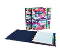 Grafoplás 88102660 Classeur A4 anneaux découpés, recharge feuilles quadrillé 5 x 5 séparateurs, enveloppe transparente, dos courbé, carpebook, collection Sé Tun, Amazing