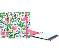 Grafoplás 88111931 Collection Elena Corredoira Classeur avec recharge, 100 feuilles microperforées, quadrillage 5 mm et bord de couleur, ciseaux, A5
