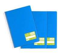 Grafoplás 98527630. ColorNote Lot de 3 carnets de feuilles blanches, A4, couvertures en polypropylène bleu, certifié FSC, série ColorNote