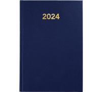 Grafoplás | Agenda annuel Jour Page | 2024 | Bleu Marine | Couverture rigide | Espagnol | Couvertures Vinyle | 14,5 x 21 cm | Série Bavière | Point de lecture | Parfait pour organiser votre année