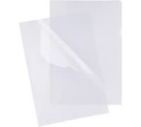 Grafoplás Boîte de 100 dossiers A4 avec onglet | Plastique Extra Plus | Ouverture supérieure et latérale | Polypropylène transparent verre lisse | Parfait comme protecteur de feuilles et documents de