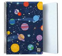 Grafoplás Cahier à couverture en plastique 80 feuilles quadrillées 4 x 4 90 g | Format folio | Spirale | Fermeture sécurité Coil Lock | Collection Design Bits&Bobs Pop Up Design Space | Certifié FSC