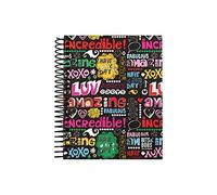 Grafoplás Cahier à couverture rigide A6 | 100 feuilles quadrillées 5 x 5 | 70 g | Bords 4 couleurs | Collection Design Bits&Bobs Pop Up Design Nice Day | Certifié FSC