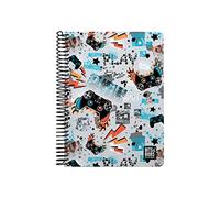 Grafoplás | Cahier Quatrième | 80 feuilles quadrillées 4x4 90g | Couvercle en plastique | Spirale | Collection Design Bits&Bobs Pop Up Design Play | Certifié FSC